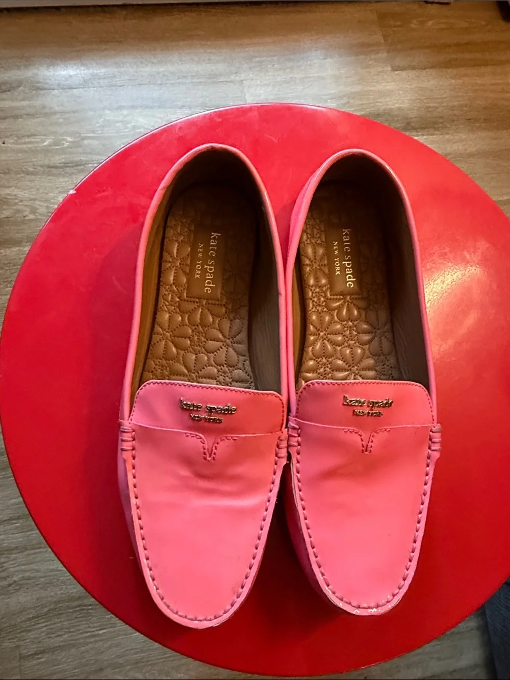 Women’s kate spade Pink Leather Slip-On Loafers Size 10